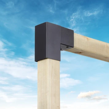 Paalverbinder Voor Pergola Hoekstuk 2-kants 7x7 Cm Zwart 2 Paalverbinder Voor Pergola Hoekstuk 2-kants 7x7 Cm Zwart - Afbeelding 2