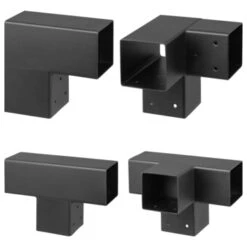 Paalverbinder Voor Pergola Hoekstuk 3-kants 9x9 Cm Zwart -Tuinonderhoud buiten 123 1257