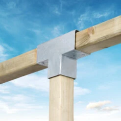 Paalverbinder Voor Pergola T-verbindingsstuk 3-kants 7x7 Cm Gegalvaniseerd -Tuinonderhoud buiten 123 1262