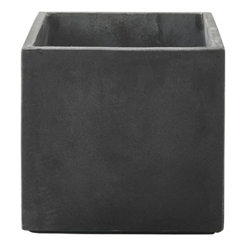 Pot Fiberclay Donkergrijs Streep Vierkant Ø26 H24 Cm 1 Pot Fiberclay Donkergrijs Streep Vierkant Ø26 H24 Cm