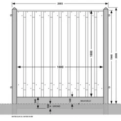 Houtbetonschutting Grijs Grenen Per Meter -Tuinonderhoud buiten 123 1772