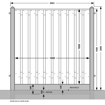 Houtbetonschutting Antraciet Grenen Per Meter 4 Houtbetonschutting Antraciet Grenen Per Meter - Afbeelding 4
