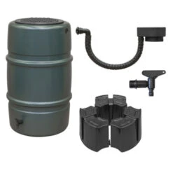 Harcostar Regenton Groen Kunststof 227 Liter Incl. Deelbare Voet, Kraan, Deksel En Vulautomaat -Tuinonderhoud buiten 123 236
