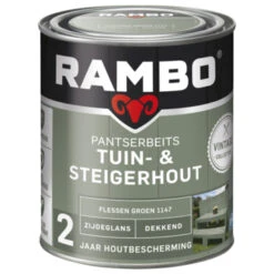 Rambo Vintage Pantserbeits Tuin- En Steigerhout Dekkend Flessen Groen Zijdeglans 750 Ml -Tuinonderhoud buiten 123 3751