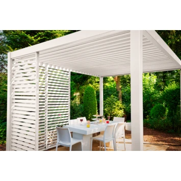 Zijwand Louvre Voor Pergola Classic & Deluxe Wit 360 Series 4 Zijwand Louvre Voor Pergola Classic & Deluxe Wit 360 Series - Afbeelding 4