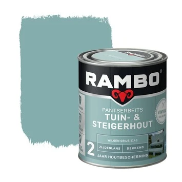 Rambo Vintage Pantserbeits Tuin- En Steigerhout Dekkend Wilgen Grijs Zijdeglans 750 Ml 1 Rambo Vintage Pantserbeits Tuin- En Steigerhout Dekkend Wilgen Grijs Zijdeglans 750 Ml