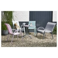 Kindertafel Marijn Grijs Aluminium Ø50x48 Cm -Tuinonderhoud buiten 123 4309