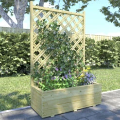 Bloembak Met Dubbele Trellis 90x40 Cm -Tuinonderhoud buiten 123 704
